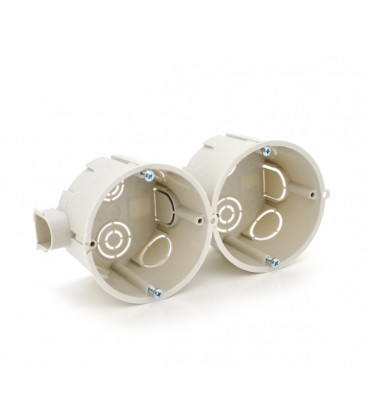 Подрозетник / Коробка стыковочная, бетон Ø68х45мм (с болтами) серый Q100