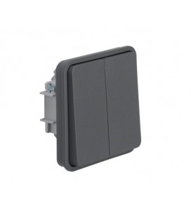 Вставка HAGER перемикача 2-клавішного, сіра, 10АX/250В W.1