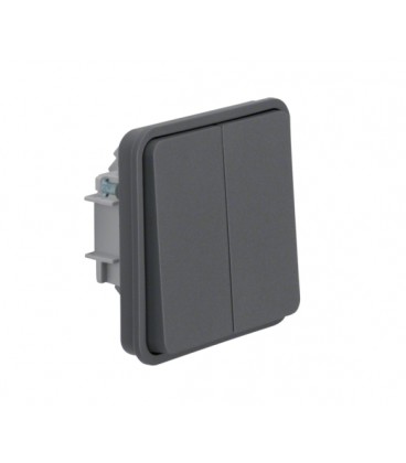 Вставка HAGER перемикача 2-клавішного, сіра, 10АX/250В W.1