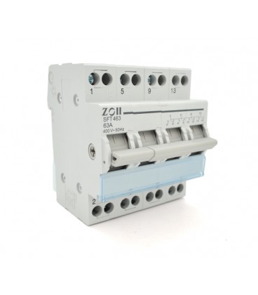 Модульный перекидной автомат трехпозиционный ( перекидной автомат) Voltronic SF219G-4P-63A с общим выходом, прозрачная крышка