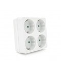 Розетка 4-х местная c заземлением SQ-RB-01/04A, 4x16A 250V~Max, 3500W, White, Q100
