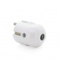 Вилка Евро с заземлением круглая прямая, разборная, Premium, 16А 220V, цвет белый, Q30