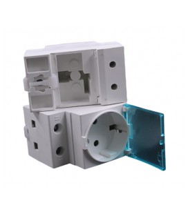 Модульная розетка PT-316С на DIN-рейку, 250V/10-16A, c крышкой и заглушкой, 45*78.5*63mm