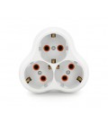Розетка тройник с заземлением AK303, White, Q12