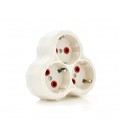 Розетка тройник с заземлением AK303 Light, White, Q12