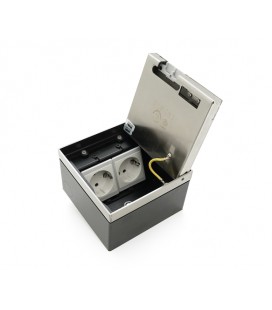 Розетка напольная двойная, AC:110-250V/10-16A, Silver