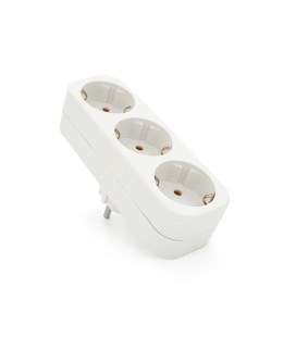 Розетка тройник с заземлением A303, White, Q10