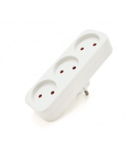 Розетка тройник без заземлениея A303, White, 2Р, 10А