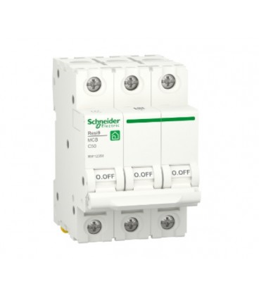 Автоматический выключатель переменного тока Schneider RESI9 50А, 3P, кривая С, 6кА
