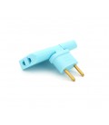 Тройник + переходник 3 in 1, UK/US-EU, 220В, 10А, поворотный 180°, Blue