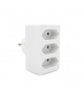 Розетка тройник без заземления SQ-ZDB01/3, 3x2.5A(10A) 250V~Max, 1700W, White, 2Р, Q100