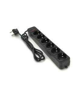 Сетевой удлинитель Gembird SP6, 220В 10А, 6 розеток, 4,5 м, Black, Q30