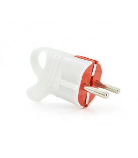 Вилка с заземлением угловая, 16A 250V, A112, White, Q20