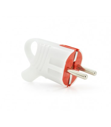 Вилка с заземлением угловая, 16A 250V, A112, White, Q20