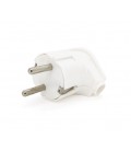 Вилка с заземлением угловая, 16A 250V, A105, White, Q24