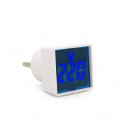 Цифровой вольтметр в розетку LED-102Bl, диапазон измерений 50-380V, Blue, 30х30х52мм