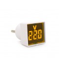 Цифровой вольтметр в розетку LED-102Y, диапазон измерений 50-380V, Yellow, 30х30х52мм