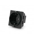 Розетка врезная с заземлением E-08, Input: AC 100-250V 16A, Black