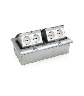 Розетка напольная выдвижная с заземлением J26, четыре розетки, Input: AC 100-250V 16A, White