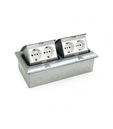 Розетка напольная выдвижная с заземлением J26, четыре розетки, Input: AC 100-250V 16A, White