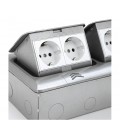Розетка напольная выдвижная с заземлением J26, четыре розетки, Input: AC 100-250V 16A, White