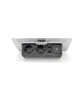 Розетка напольная выдвижная с заземлением J29L, две розетки + 2*USB + 2* RJ45, Input: AC 100-250V 16A, Silver