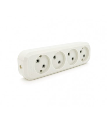 Блок розеток для удлинителя 220V MERLION MBR-4W, 4 гнезда без заземления Q160