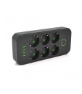 Сетевой фильтр F06U, 6 розеток EU + 4 USB + 1PD, кнопка включения с индикатором, 2 м, 3х0,75мм, 2500W, Black, Box