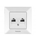 Розетка Panasonic Arkedia Slim компьютерная двойная RJ45 CAT5e, белый