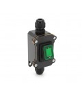 Выключатель наружного монтажа, зеленая кнопка с подсветкой, двухсторонний вывод, IP65, AC:110-250V, 20A, Black