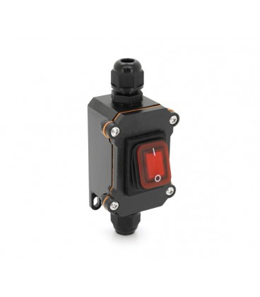 Выключатель наружного монтажа, красная кнопка, двухсторонний вывод, IP65, AC:110-250V, 20A, Black