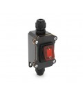 Выключатель наружного монтажа, красная кнопка, двухсторонний вывод, IP65, AC:110-250V, 20A, Black