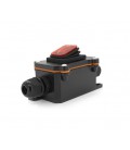 Выключатель наружного монтажа, красная кнопка, двухсторонний вывод, IP65, AC:110-250V, 20A, Black