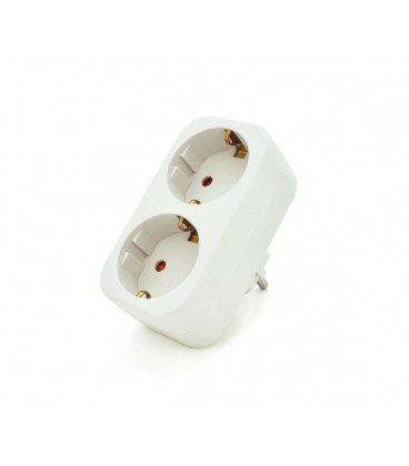 Розетка двойник с заземлением A202, White, 2Р+РЕ, 16А