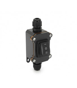 Переключатель наружного монтажа, трехпозиционный, черная кнопка, двухсторонний вывод, IP65, AC:110-250V, 20A, Black