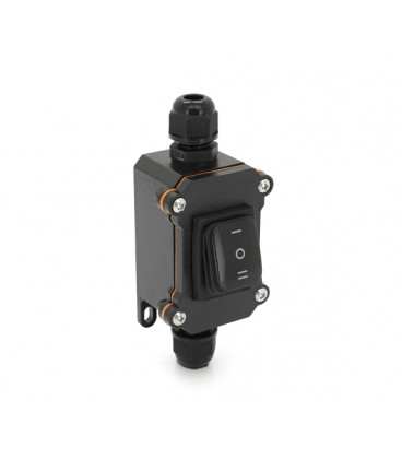 Переключатель наружного монтажа, трехпозиционный, черная кнопка, двухсторонний вывод, IP65, AC:110-250V, 20A, Black