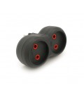 Розетка двойник без заземления A202В, 2Р, 10А Black, Q15