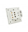 Розетка врезная, Input: AC 100-250V 16A, 2-USB- выхода, White