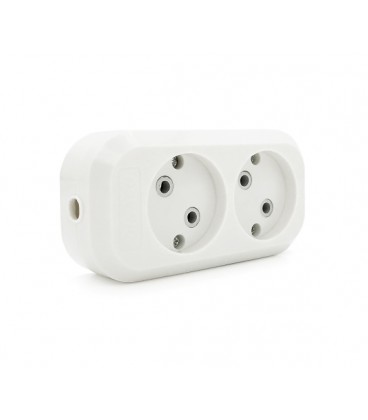 Блок розеток для удлинителя 220V MERLION MBR-2W, 2 гнезда без заземления Q160