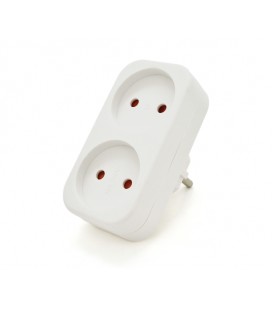 Розетка двойник без заземления A202, White, 2Р, 10А