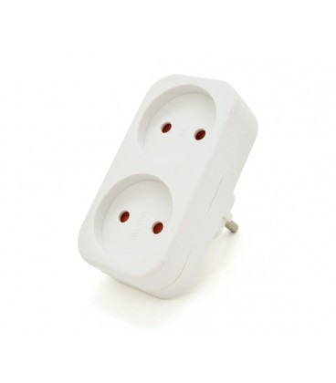 Розетка двойник без заземления A202, White, 2Р, 10А