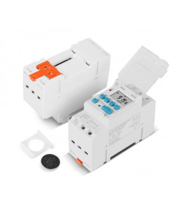 Таймер недельный Sinotimer TM919H программируемый, ЖК екран, 16А, 85-265Vac, 35x65x87mm