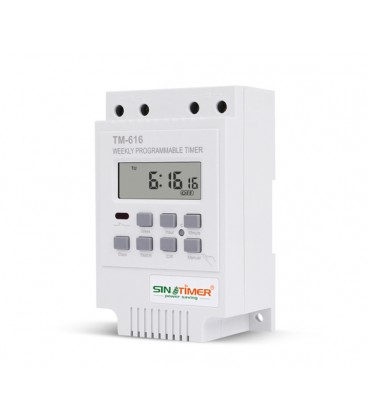 Таймер недельный Sinotimer TM616W-2 программируемый, ЖК екран, 30А, 220Vac, 120x74x52mm