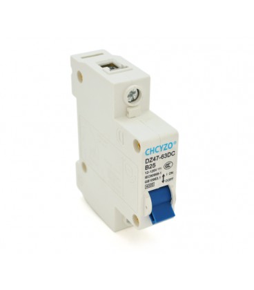 Автоматический выключатель постоянного тока CHCYZO DZ47-63DC-B25, 1P, 25A, 12-125V