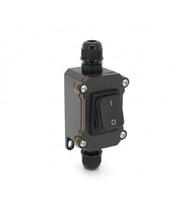 Выключатель наружного монтажа, черная кнопка, двухсторонний вывод, IP65, AC:110-250V, 20A, Black