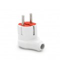 Вилка с заземлением угловая YT-531, 16A, White