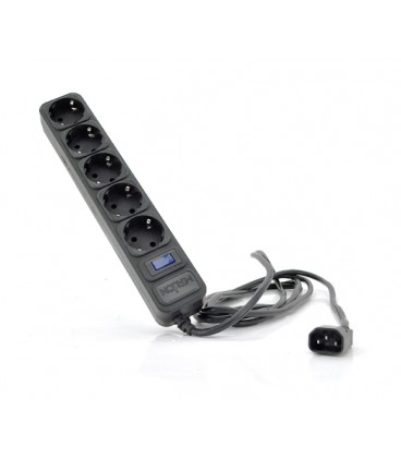 Сетевой удлинитель MERLION UPS B530, 220В 10А, 5 розеток, 3,0 м, сечение 3х0,75мм, черный Q50