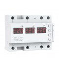 Двухрежимное реле напряжения однофазное/трехфазное D6-40 на DIN-рейку, 3*40А, 3*8800ВА, 120-280В, шестимодульное с индикатором н