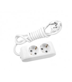 Удлинитель Panasonic X-tendia с заземлением 2 гнезда, 3 м, с защитными шторками, серый