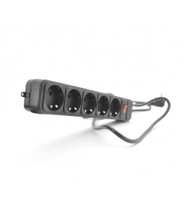 Сетевой удлинитель MERLION B5100, 220В 10А, 5 розеток, 10 м, сечение 3х0,75мм, черный Q20